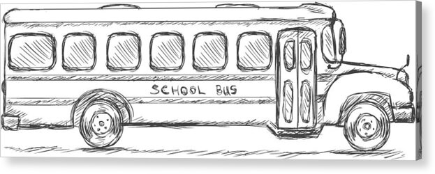 Vector Sketch School Bus Side View Acrylic Print