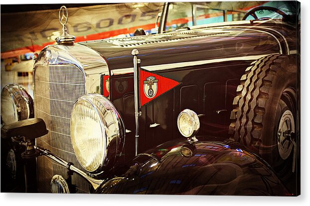 Ww Ii German Car Lyon Air Museum Oc. California Acrylic Print featuring the photograph Mercedes Benz by SM Shahrokni