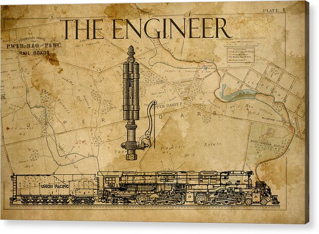 Engineer Acrylic Print featuring the digital art The Engineer by Greg Sharpe