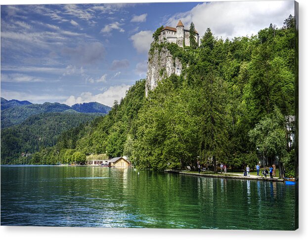Slovenia Acrylic Print featuring the photograph Bled Castle by Uri Baruch