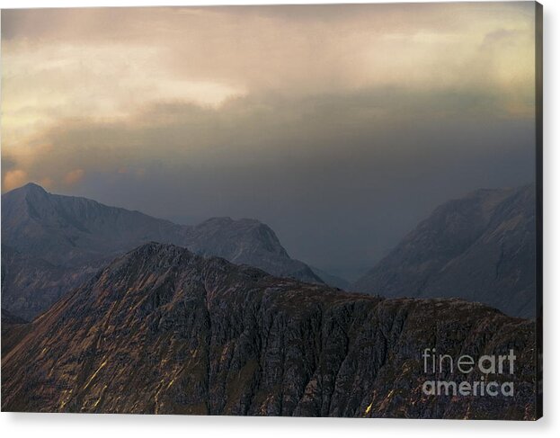 Buachaille Etive Mor Acrylic Print featuring the photograph Sunset at Stob Dearg by Kype Hills