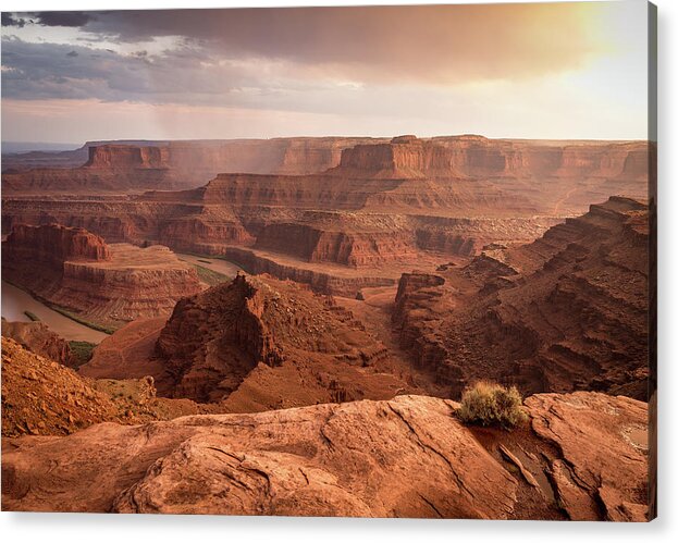 Aerial Acrylic Print featuring the photograph Storm over Canyonlands by Kyle Lee