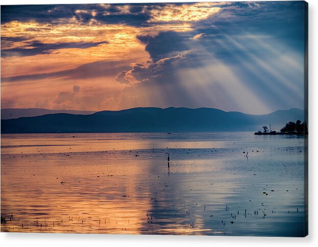 _fineart Acrylic Print featuring the photograph Sunset on Lake Chapala #4 by Tommy Farnsworth
