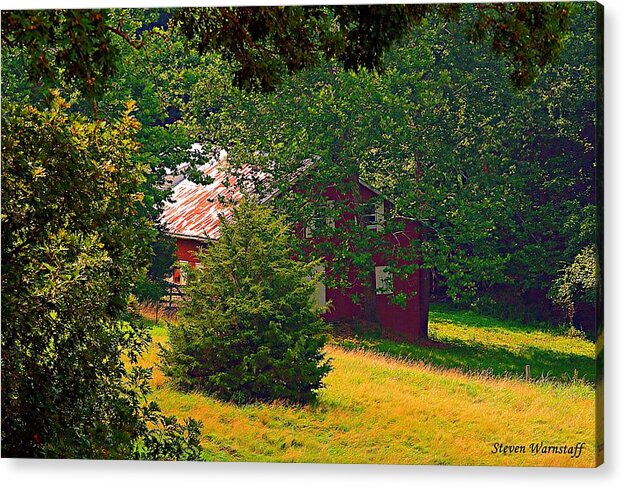 Fenton Acrylic Print featuring the photograph The Red Barn by Steve Warnstaff