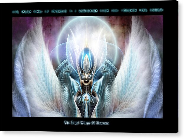 Angel Wings Of Arsencia Acrylic Print featuring the digital art The Angel Wings Of Arsencia Fractal Portrait by Rolando Burbon