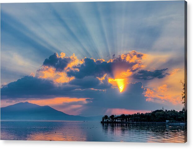 _books Acrylic Print featuring the photograph Lake Chapala Sunsets #3 by Tommy Farnsworth