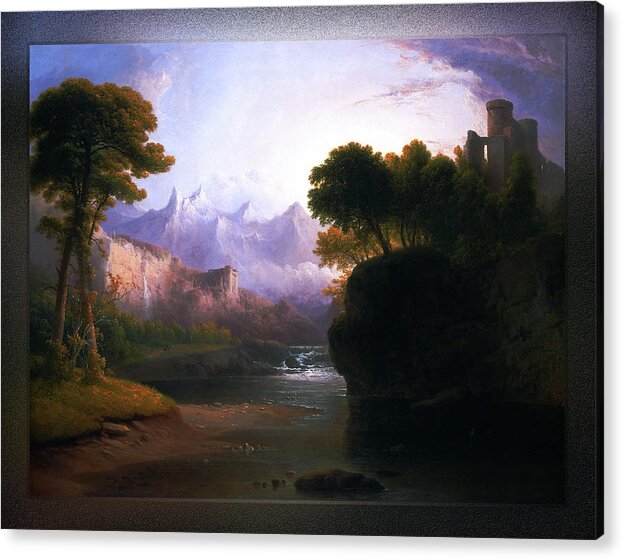 Fanciful Landscape Acrylic Print featuring the painting Fanciful Landscape By Thomas Doughty by Rolando Burbon