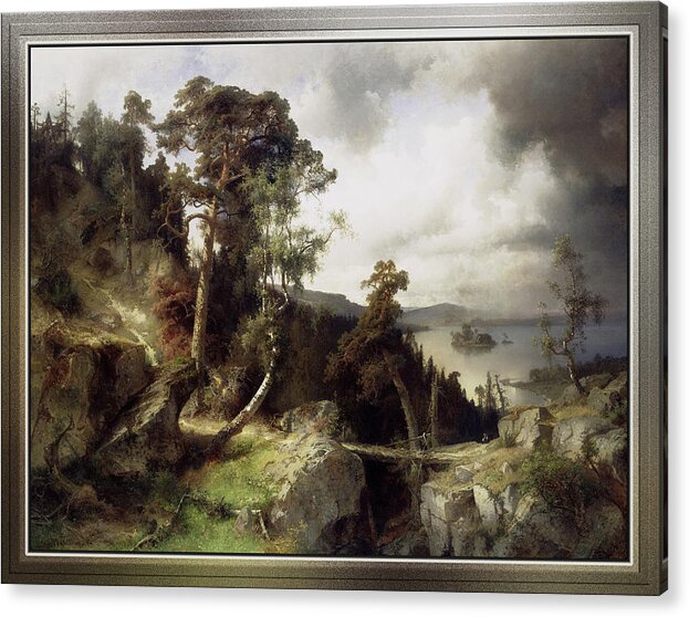 Swedish Landscape Acrylic Print featuring the digital art Swedish Landscape, Motif from Kolmarden by Alfred Wahlberg by Rolando Burbon