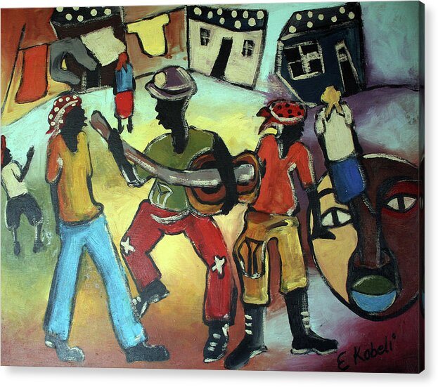  Acrylic Print featuring the painting Street Band by Eli Kobeli
