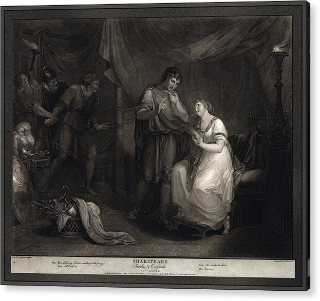 A Scene From Troilus And Cressid Acrylic Print featuring the painting A Scene from Troilus and Cressid by Angelika Kauffmann and engraver Luigi Schiavonetti by Rolando Burbon