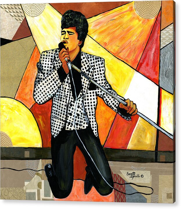 Everett Spruill Acrylic Print featuring the painting The Godfather of Soul James Brown by Everett Spruill