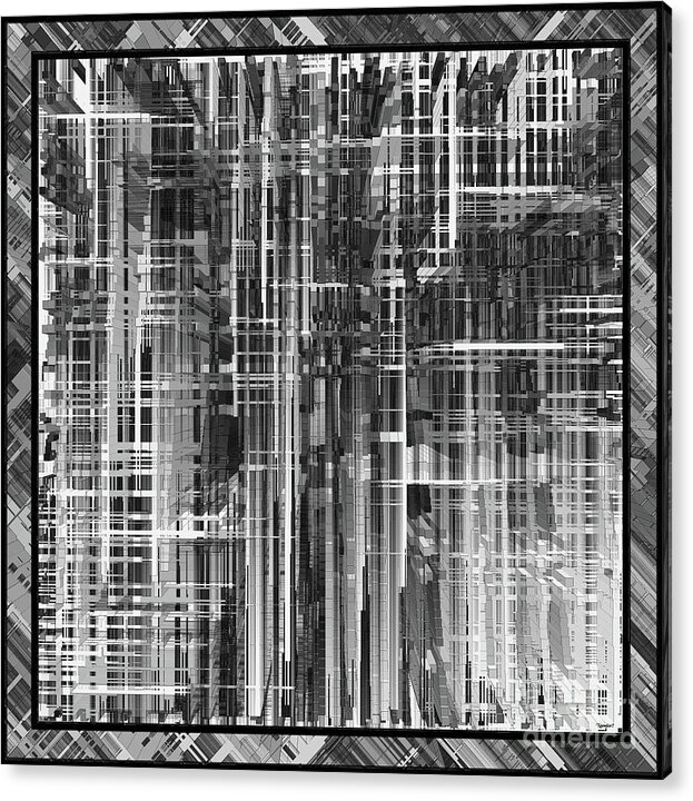 Construction Acrylic Print featuring the digital art Construction Cuboid Art by Rolando Burbon