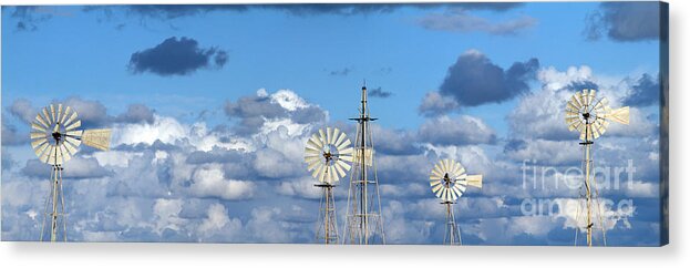 Alternative Acrylic Print featuring the photograph Water Windmills by Stelios Kleanthous