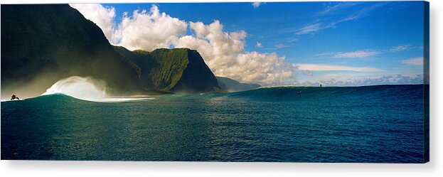 Photography Acrylic Print featuring the photograph Rolling Waves With Mountains #1 by Panoramic Images