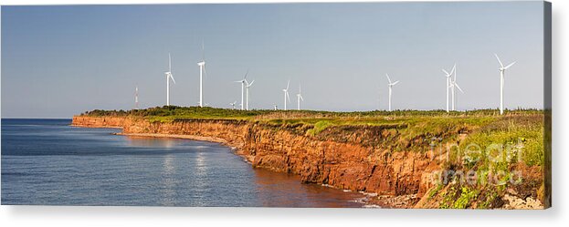 Windmills Acrylic Print featuring the photograph Wind turbines on atlantic coast 1 by Elena Elisseeva