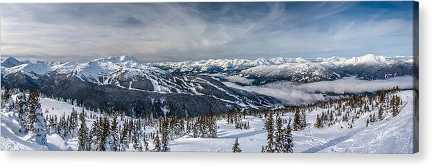 Whistler Acrylic Print featuring the photograph Whistler mountain peak view from Blackcomb by Pierre Leclerc Photography