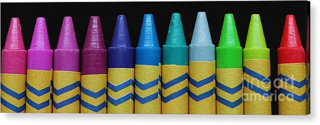 Crayons Acrylic Print featuring the photograph A Little out of Place by Nina Silver