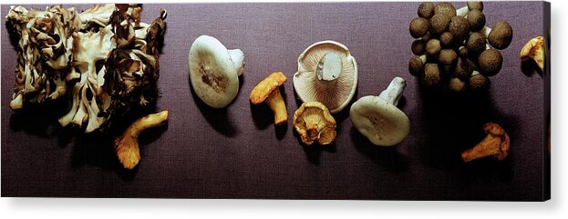 Vegetables Acrylic Print featuring the photograph An Assortment Of Mushrooms by Romulo Yanes
