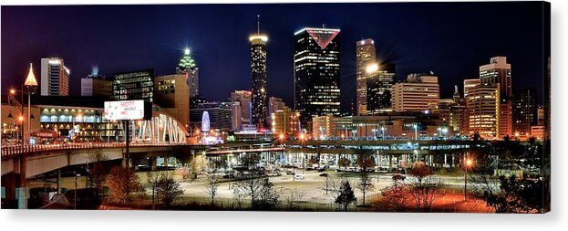Atlanta Acrylic Print featuring the photograph Atlanta Panoramic View by Frozen in Time Fine Art Photography