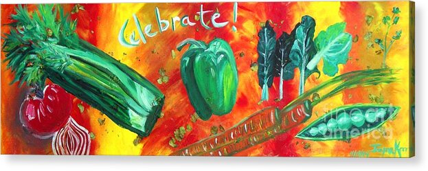 Vegetables Canvas Print Acrylic Print featuring the painting Celebrate by Jayne Kerr