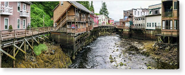 Photography Acrylic Print featuring the photograph Creek Street On Ketchikan Creek by Panoramic Images