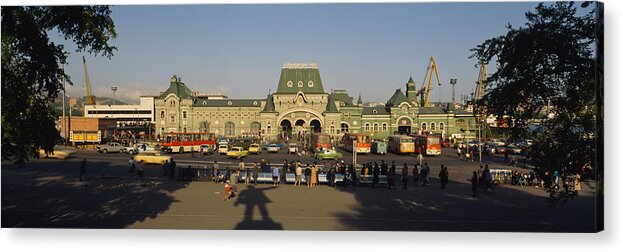 Photography Acrylic Print featuring the photograph Facade Of A Railroad Station by Panoramic Images