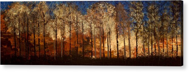 Landscape Acrylic Print featuring the painting Fire on the Mountain by Linda Bailey