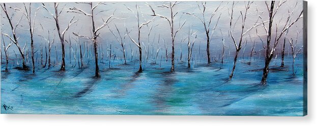 Woods Acrylic Print featuring the painting Frost Like Ashes by Meaghan Troup