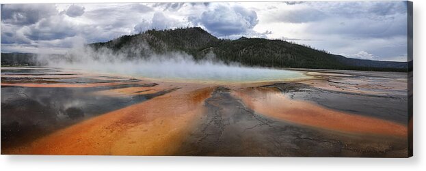 Bacterial Mat Acrylic Print featuring the photograph Grand Prismatic Spring by Rob Hemphill