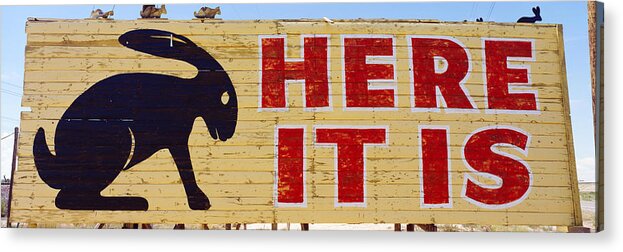 Photography Acrylic Print featuring the photograph Jack Rabbit Trading Post Sign Joseph by Panoramic Images