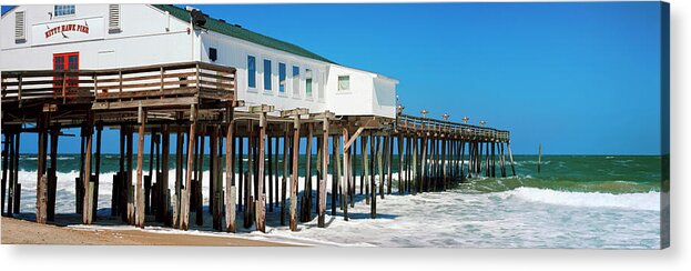 Photography Acrylic Print featuring the photograph Kitty Hawk Pier On The Beach, Kitty by Panoramic Images