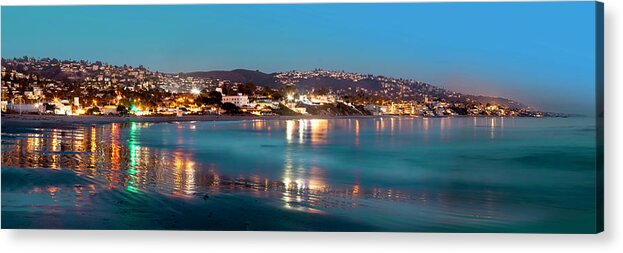 Laguna Beach Acrylic Print featuring the photograph Laguna Beach Twilight Reflections by Cliff Wassmann