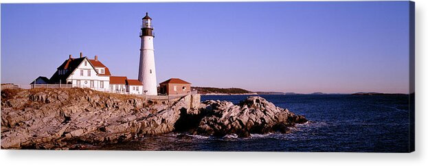 Photography Acrylic Print featuring the photograph Lighthouse At The Coast, Portland Head by Panoramic Images