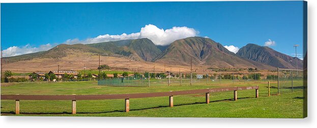 Hawaii Acrylic Print featuring the photograph Maui Hawaii Mountains near Kaanapali  by Lars Lentz