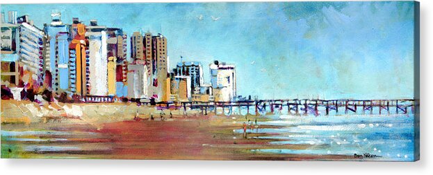 Myrtle Beach Acrylic Print featuring the painting Myrtle Beach Morning by Dan Nelson