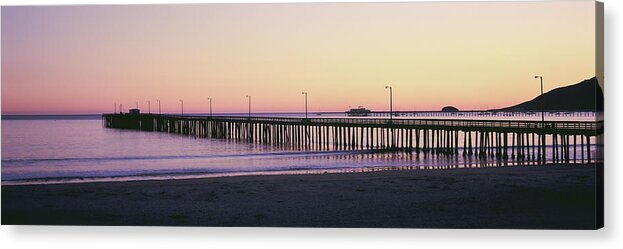 Photography Acrylic Print featuring the photograph Pier At Sunset, Avila Beach Pier, San by Panoramic Images