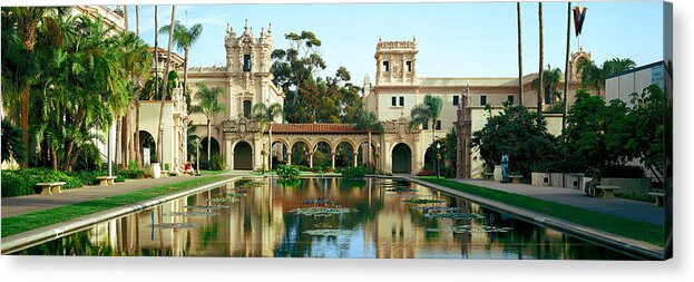 Photography Acrylic Print featuring the photograph Reflecting Pool In Front Of A Building by Panoramic Images