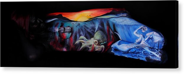Fine Art Body Paint Acrylic Print featuring the photograph Shipwreck by Angela Rene Roberts and Cully Firmin