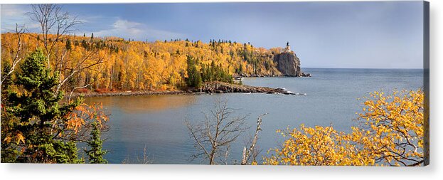 Split Rock Light House Acrylic Print featuring the photograph Splitrock in the Fall by Don Anderson