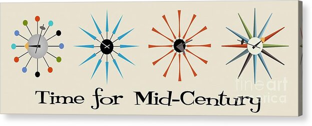 Mid-century Acrylic Print featuring the digital art Time for Mid-Century 2 by Donna Mibus