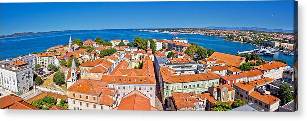 Zadar Acrylic Print featuring the photograph Town of Zadar panoramic view by Brch Photography