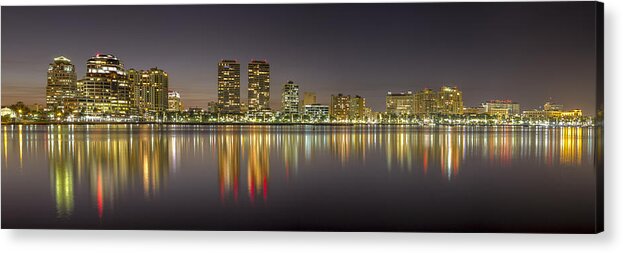 Flagler Acrylic Print featuring the photograph West Palm Beach Skyline by Debra and Dave Vanderlaan