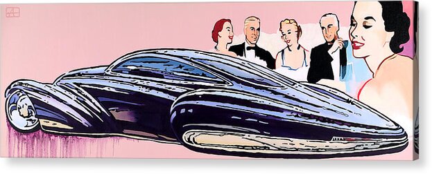 Car Acrylic Print featuring the painting Past Future by Alfred Degens
