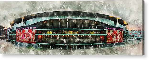 The Emirates Stadium Acrylic Print featuring the digital art The Emirates Stadium by Airpower Art