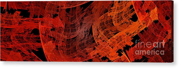 Andee Design Abstract Acrylic Print featuring the digital art Autumn In Space Abstract Pano 1 by Andee Design