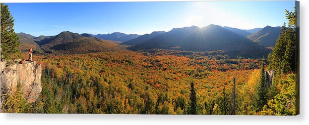 Autumn Acrylic Print featuring the photograph Autumn Sunset over the Pemi by White Mountain Images