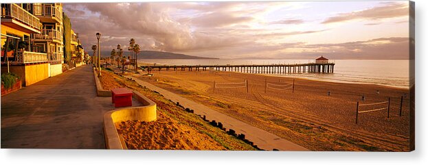 Photography Acrylic Print featuring the photograph Beach At Dusk, Manhattan Beach, Los by Panoramic Images