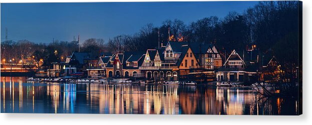 Philadelphia Acrylic Print featuring the photograph Boathouse Row by Songquan Deng