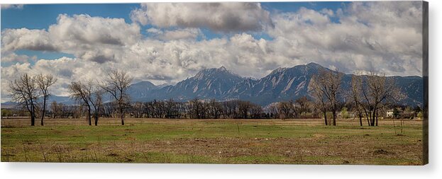 Panorama Acrylic Print featuring the photograph Boulder Colorado Front Range Panorama View by James BO Insogna
