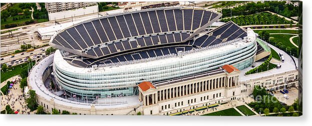 America Acrylic Print featuring the photograph Chicago Soldier Field Aerial Photo by Paul Velgos